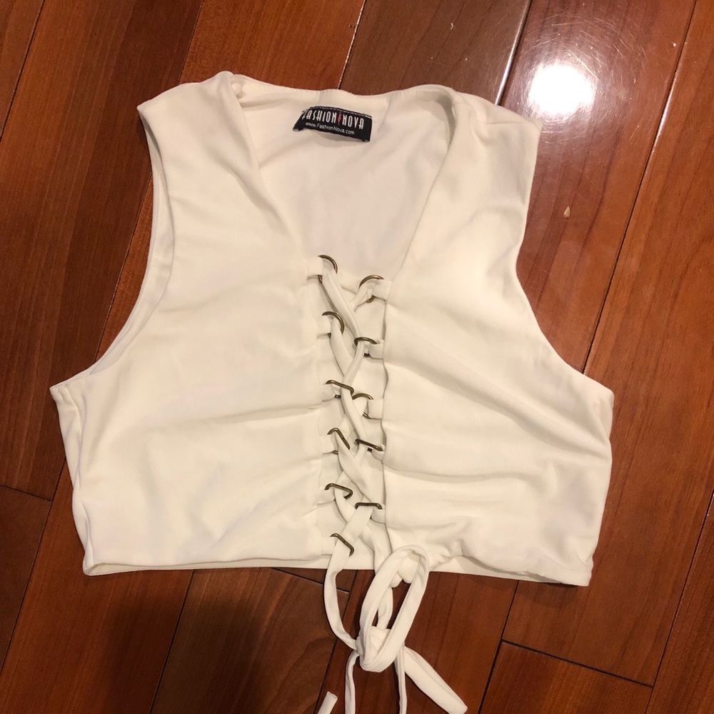White crop top